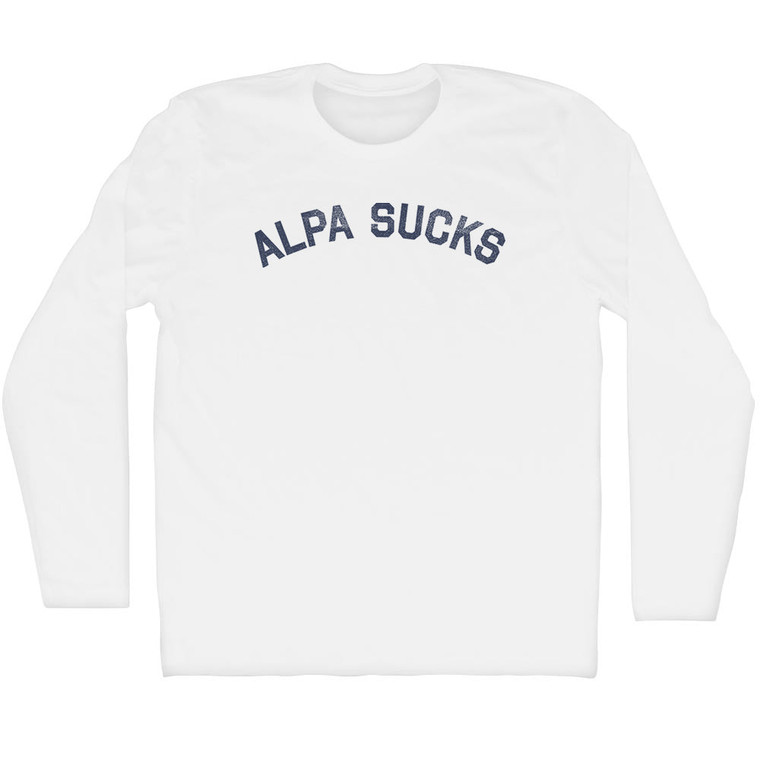 Alpa Sucks Adult Cotton Long Sleeve T-shirt - White