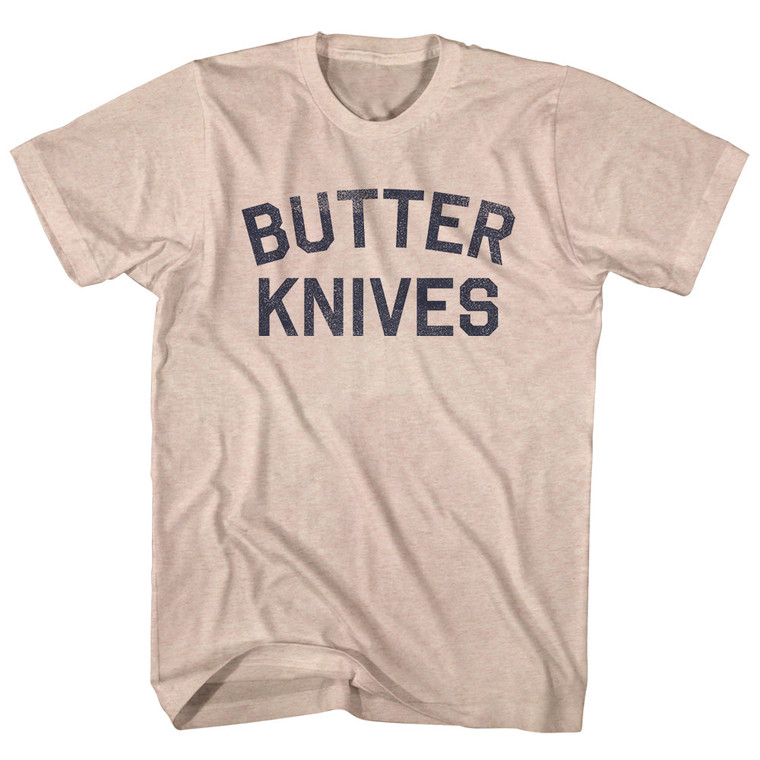 Butter Knives Adult Tri-Blend T-shirt - Sand