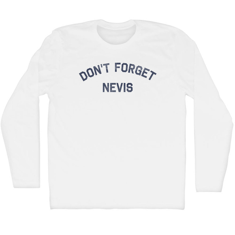 Don't Forget Nevis Adult Cotton Long Sleeve T-shirt - White