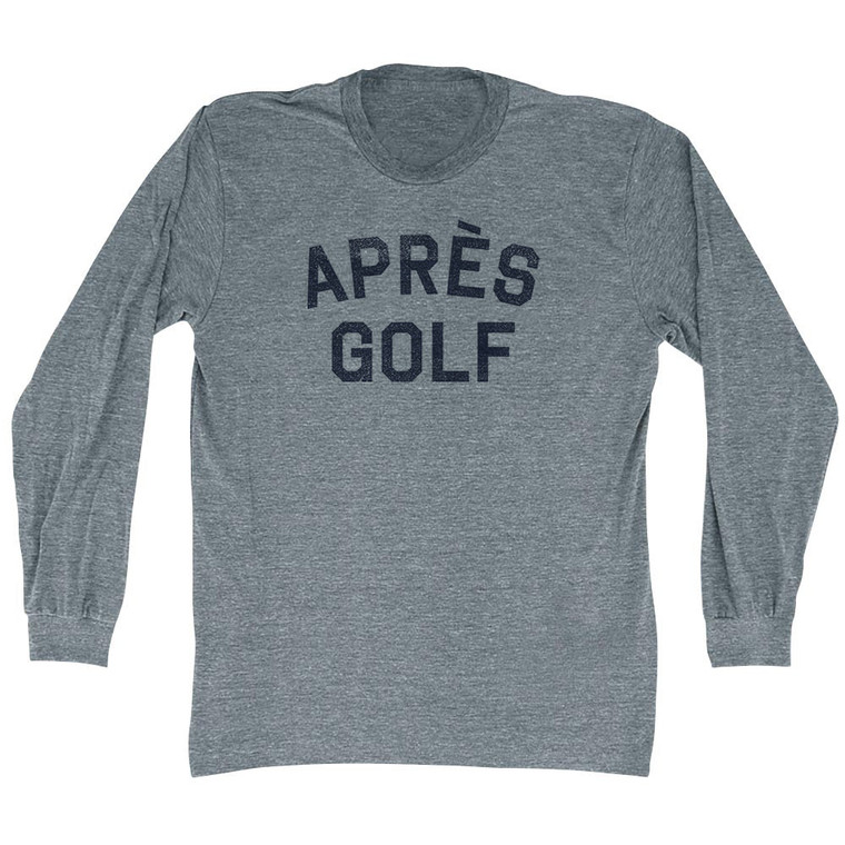 APRES GOLF Adult Tri-Blend Long Sleeve T-shirt - Athletic Grey