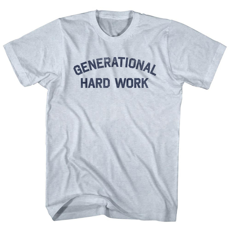 Generational Hard Work Adult Tri-Blend T-shirt - Athletic White