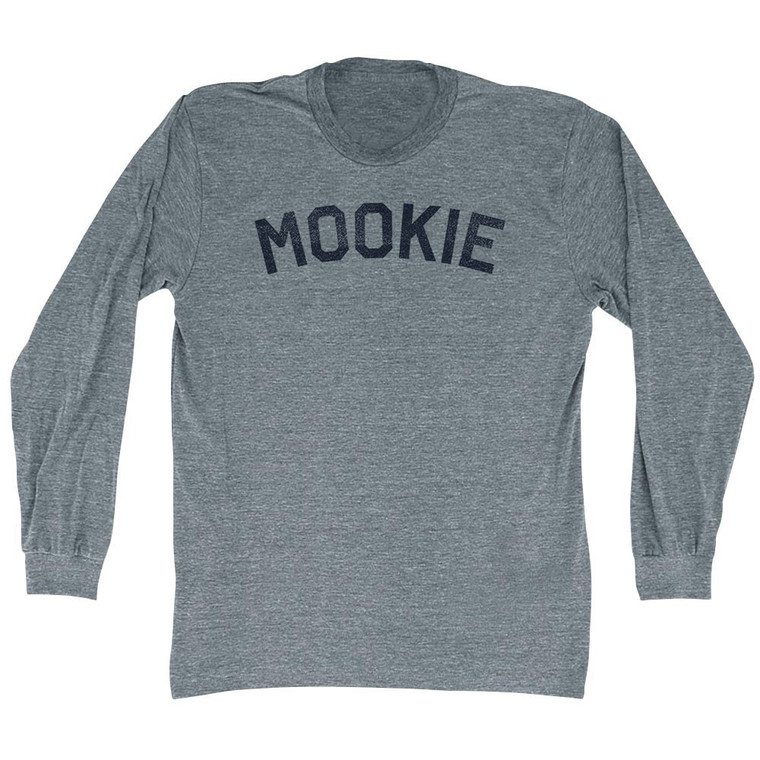 Mookie Adult Tri-Blend Long Sleeve T-shirt - Athletic Grey