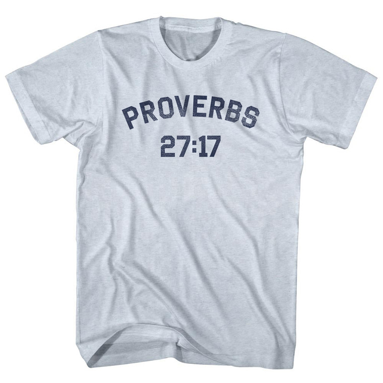 Proverbs 27 17 Adult Tri-Blend T-shirt - Athletic White