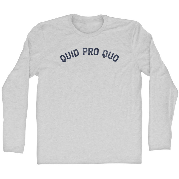 Quid Pro Quo Adult Cotton Long Sleeve T-shirt - Grey Heather