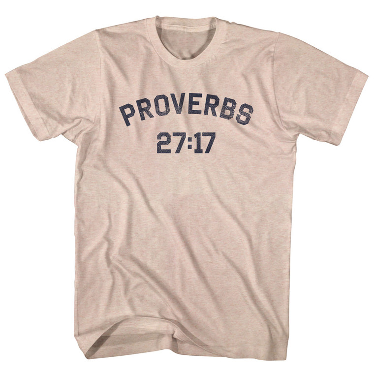Proverbs 27 17 Adult Tri-Blend T-shirt - Sand