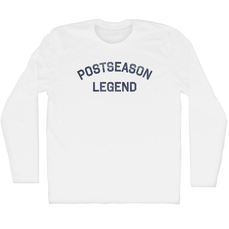 Postseason Legend Adult Cotton Long Sleeve T-shirt - White