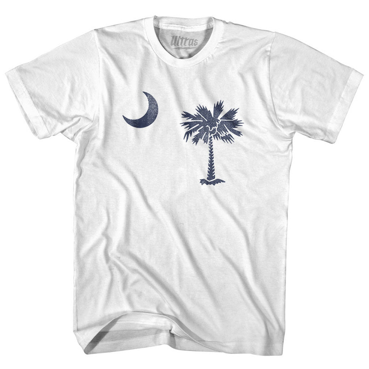 South Carolina State Flag Adult Cotton T-shirt - White