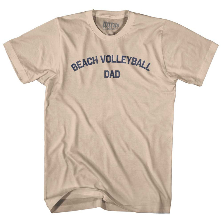 Beach Volleyball Dad Adult Cotton T-shirt - Creme
