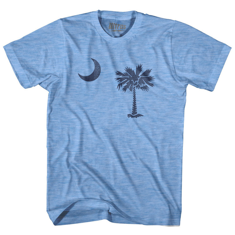 South Carolina State Flag Adult Tri-Blend T-shirt - Athletic Blue