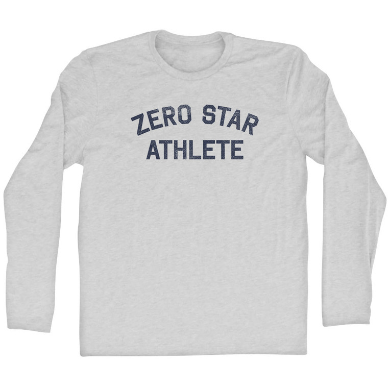 Zero Star Athlete Adult Cotton Long Sleeve T-shirt - Grey Heather
