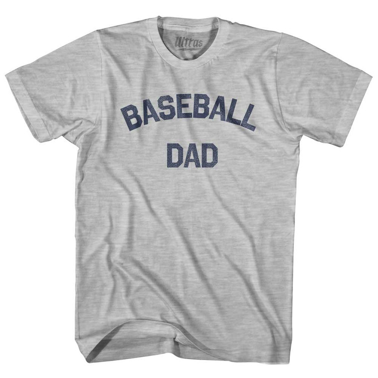 Baseball Dad Adult Cotton T-shirt - Grey Heather