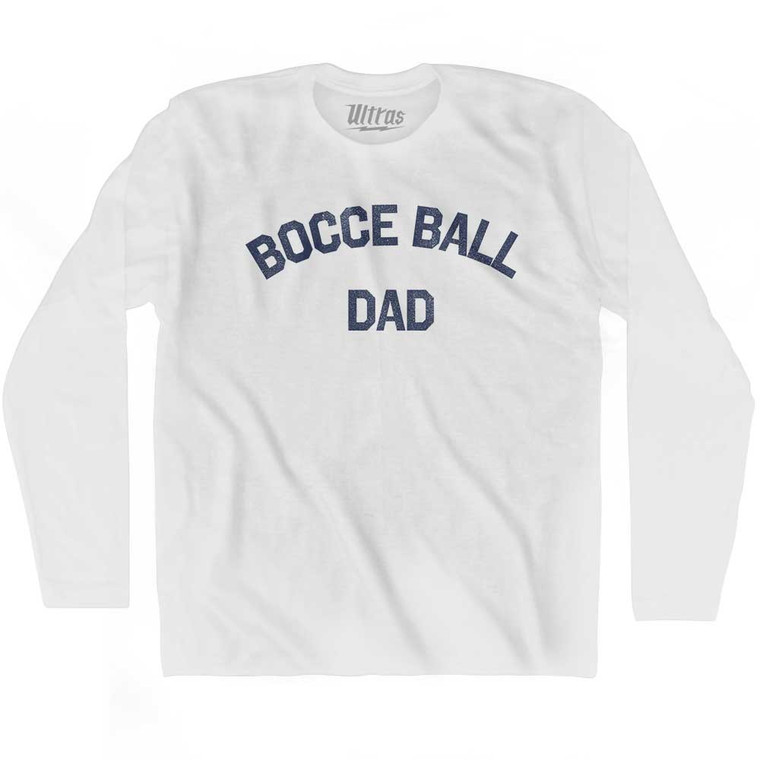 Bocce Ball Dad Adult Cotton Long Sleeve T-shirt - White