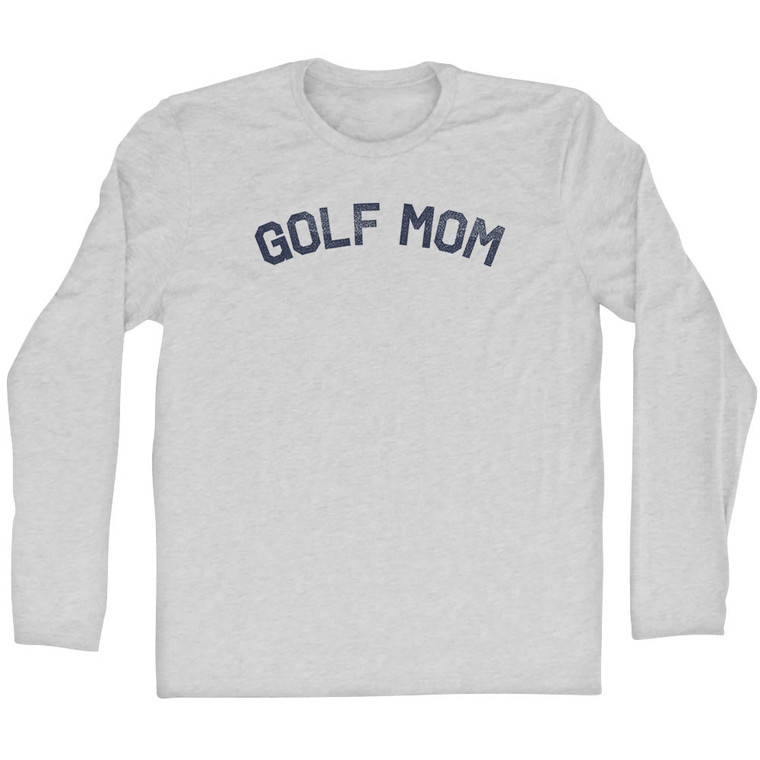 Golf Mom Adult Cotton Long Sleeve T-shirt - Grey Heather