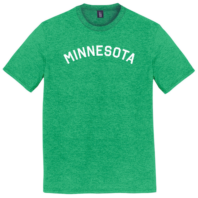 Minnesota State Text White Font Mens Tri-Blend DTG T-shirt - Green Kelly