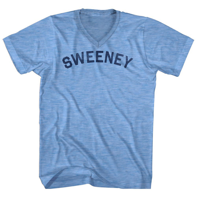 Sweeney Adult Tri-Blend V-neck T-shirt - Athletic Blue