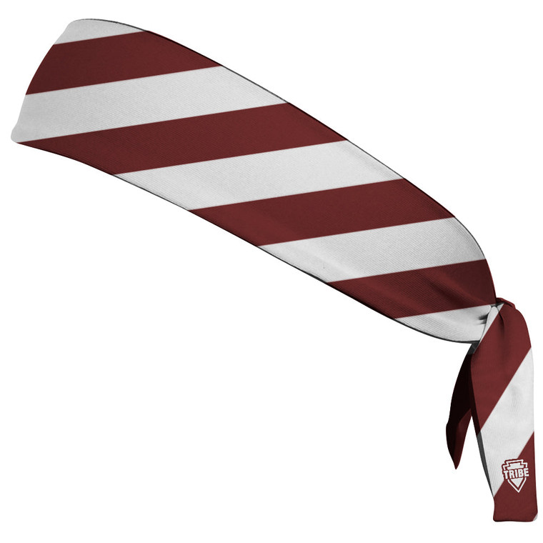 Candy Cane Design Headband Made In USA - Red Maroon and White