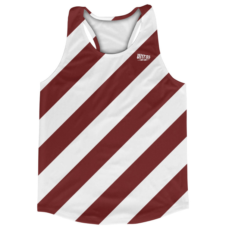 Candy Cane Design Running Track Tops Made In USA - Red Maroon and White