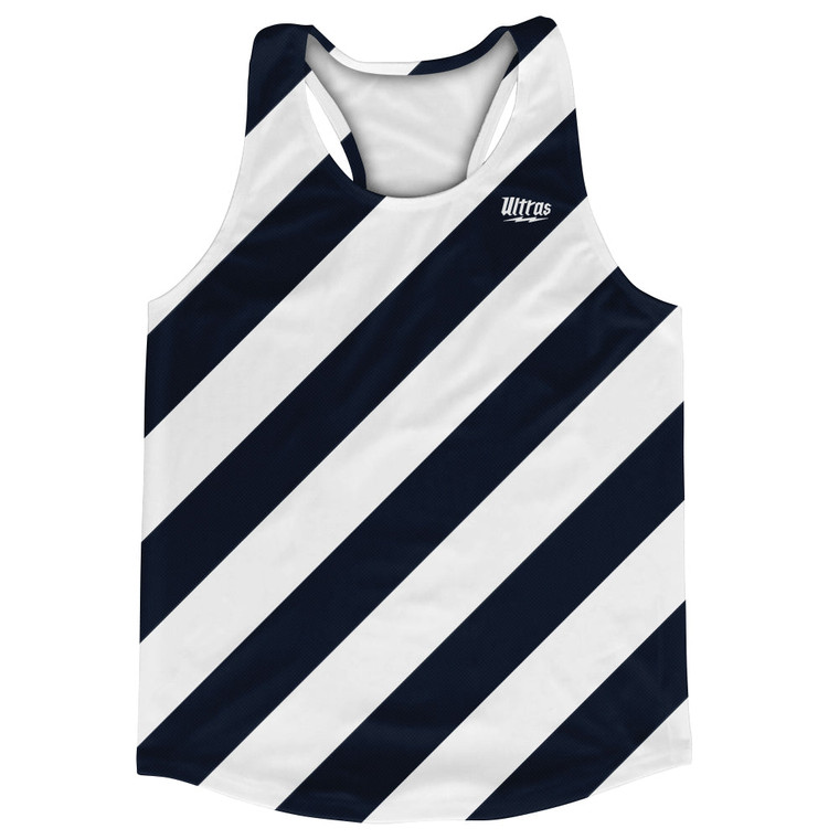 Candy Cane Design Running Track Tops Made In USA - Blue Navy Almost Black and White