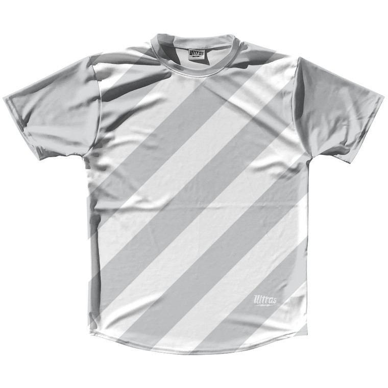 Candy Cane Design Running Shirt Track Cross Made In USA - Grey Medium and White