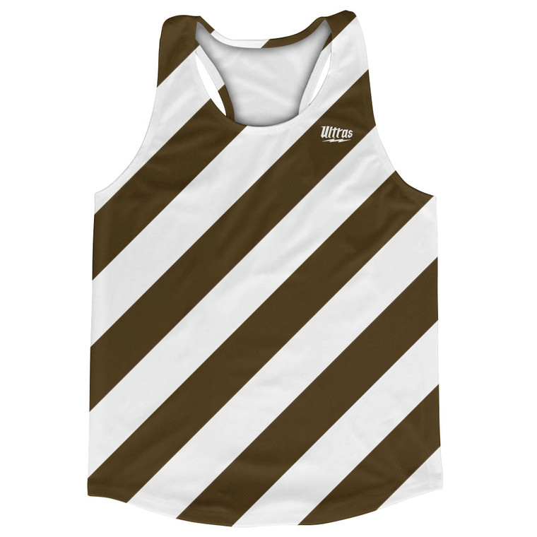 Candy Cane Design Running Track Tops Made In USA - Brown Dark and White