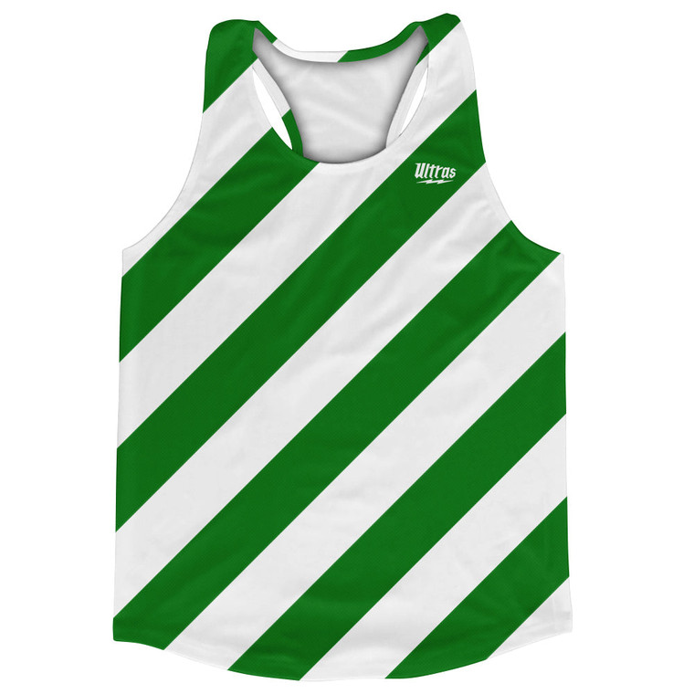 Candy Cane Design Running Track Tops Made In USA - Green Kelly and White