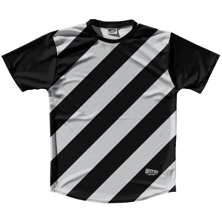 Candy Cane Design Running Shirt Track Cross Made In USA - Black and Grey Medium