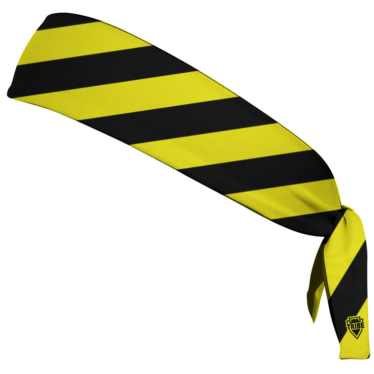 Candy Cane Design Headband Made In USA - Black and Yellow Bright