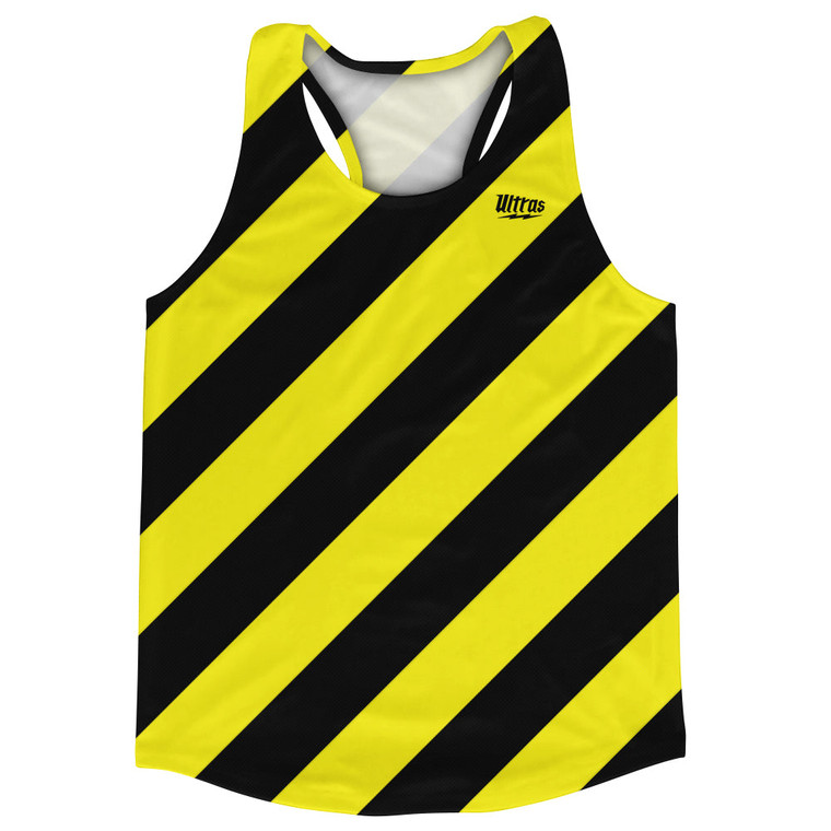 Candy Cane Design Running Track Tops Made In USA - Black and Yellow Bright