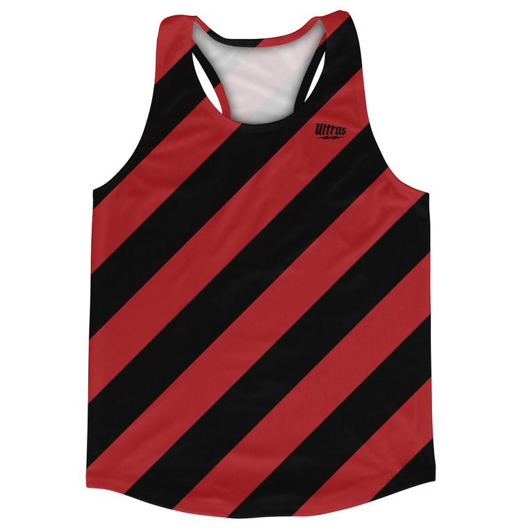 Candy Cane Design Running Track Tops Made In USA - Black and Red Dark