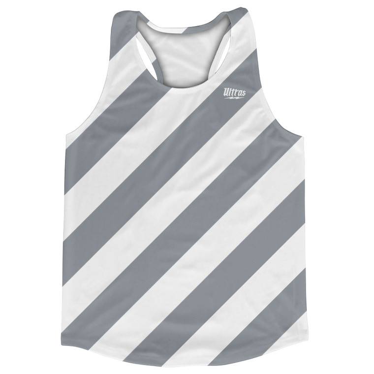 Candy Cane Design Running Track Tops Made In USA - Grey Dark and White