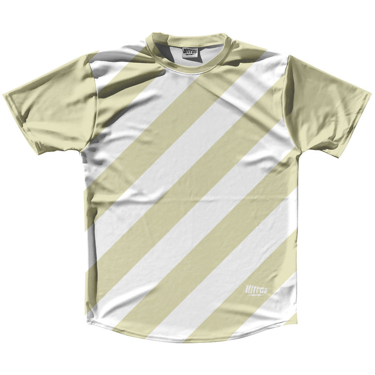 Candy Cane Design Running Shirt Track Cross Made In USA - Vegas Gold and White