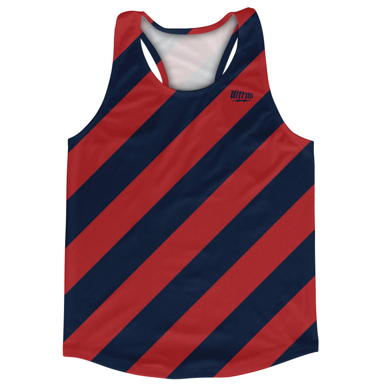 Candy Cane Design Running Track Tops Made In USA - Blue Navy and Red Dark