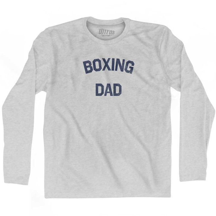 Boxing Dad Adult Cotton Long Sleeve T-shirt - Grey Heather