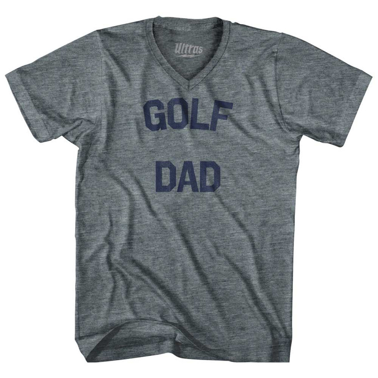 Golf Dad Tri-Blend V-neck Womens Junior Cut T-shirt - Athletic Grey