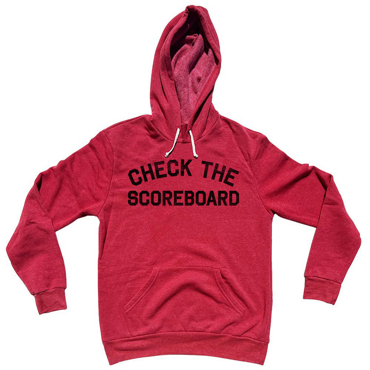 Check the Scoreboard Cotton-Poly Blend Hoodie - Red