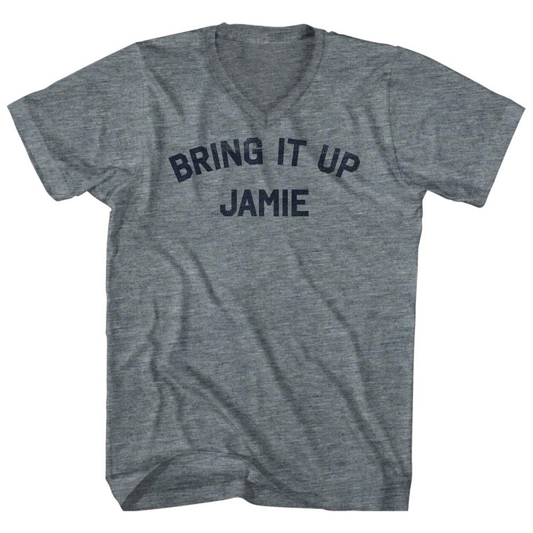 Bring It Up Jamie Tri-Blend V-neck Womens Junior Cut T-shirt - Athletic Grey