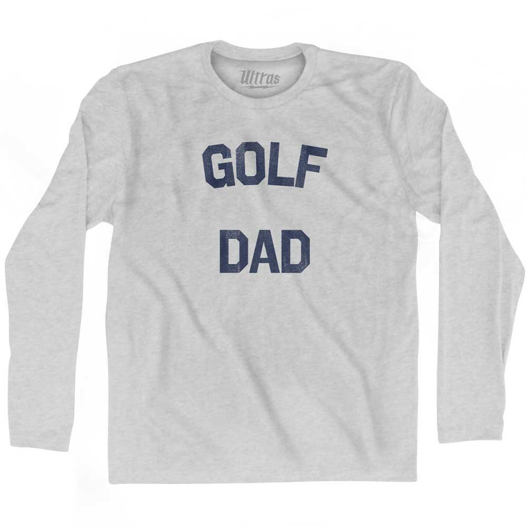 Golf Dad Adult Cotton Long Sleeve T-shirt - Grey Heather