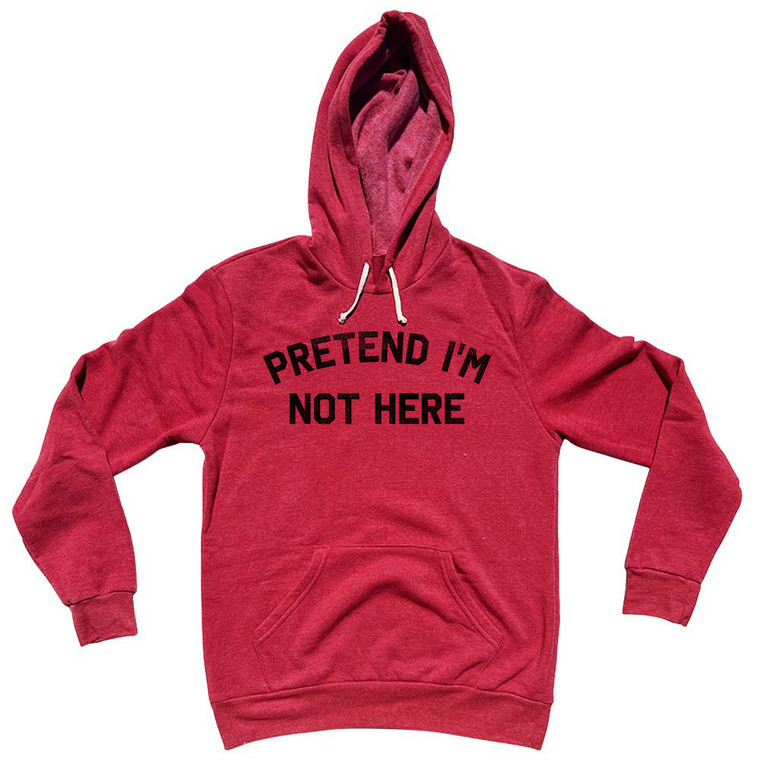 Pretend I'm Not Here Cotton-Poly Blend Hoodie - Red