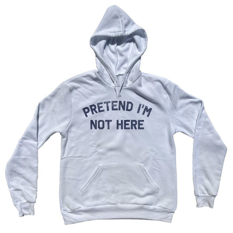 Pretend I'm Not Here Cotton-Poly Blend Hoodie - White