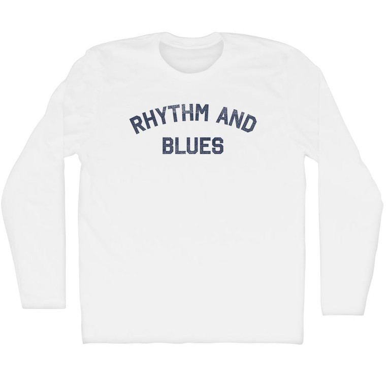 Rhythm and Blues Adult Cotton Long Sleeve T-shirt - White