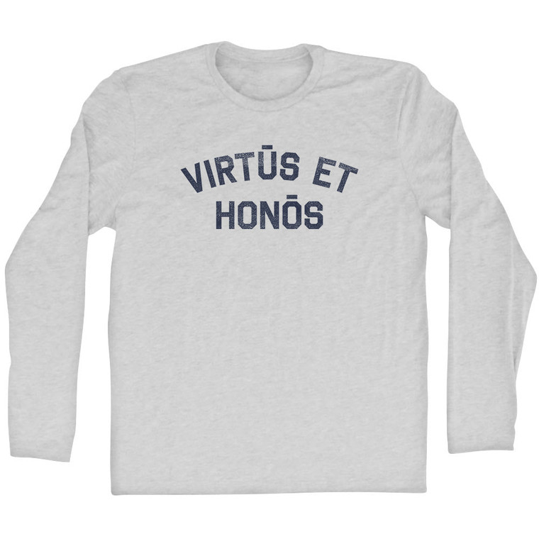 Virtus et Honos Adult Cotton Long Sleeve T-shirt - Grey Heather