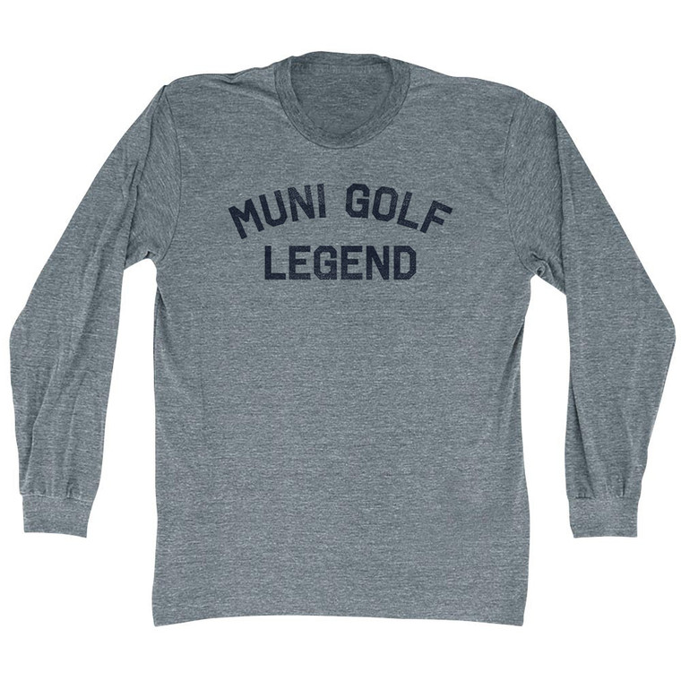 Muni Golf Legend Adult Tri-Blend Long Sleeve T-shirt - Athletic Grey