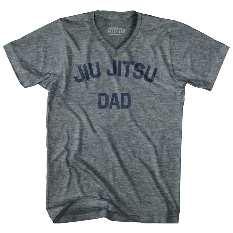 Jiu Jitsu Dad Tri-Blend V-neck Womens Junior Cut T-shirt - Athletic Grey