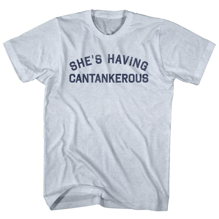 She's Having Cantankerous Adult Tri-Blend T-shirt - Athletic White