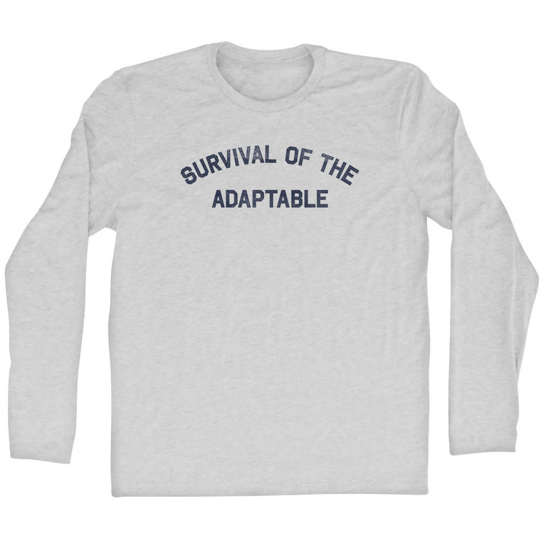 Survival of the Adaptable Adult Cotton Long Sleeve T-shirt - Grey Heather