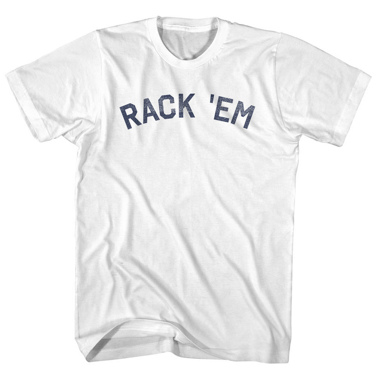 Rack 'Em Adult Cotton T-shirt - White
