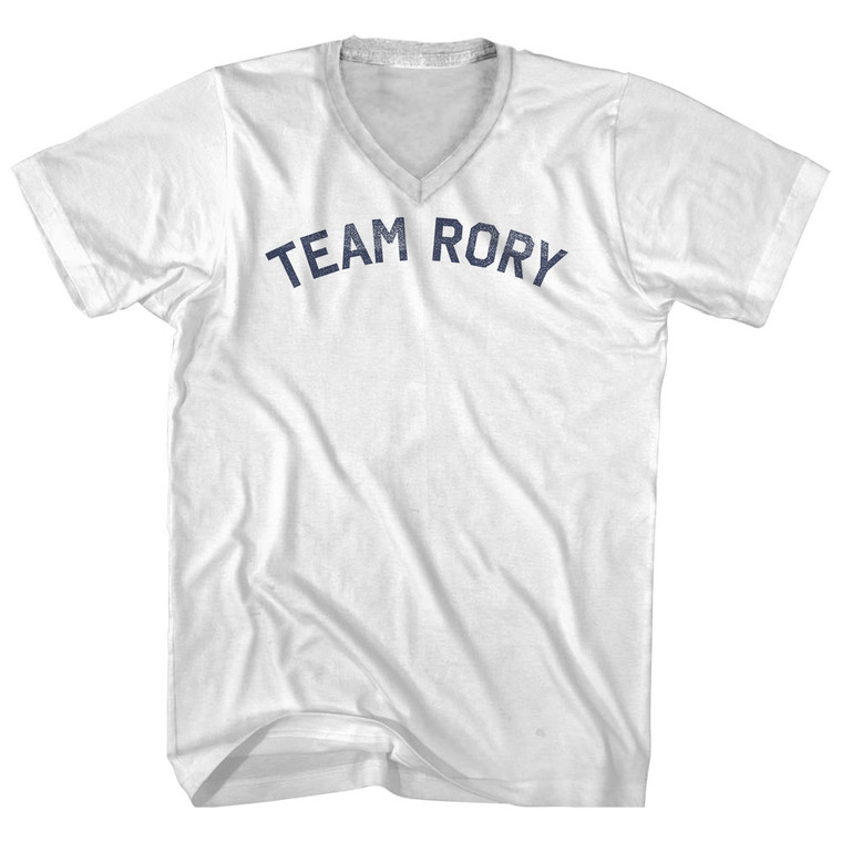 Team Rory Adult Cotton V-neck T-shirt - White