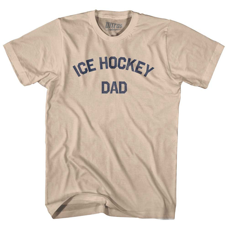 Ice Hockey Dad Adult Cotton T-shirt - Creme