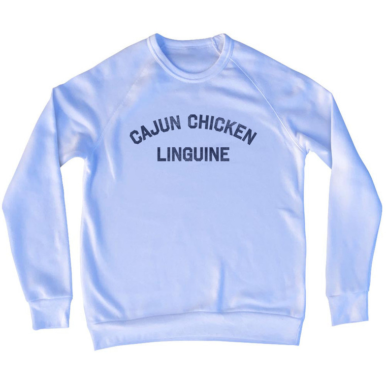 Cajun Chicken Linguine Adult Tri-Blend Sweatshirt - White
