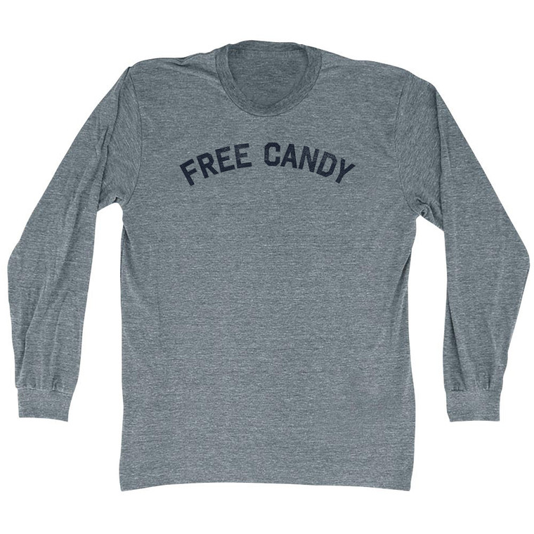 Free Candy Adult Tri-Blend Long Sleeve T-shirt - Athletic Grey